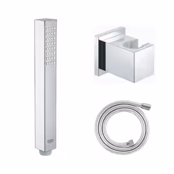 Douchette 1 jet Vitalio Joy Cube Stick chromé avec flexible 150 et support carré - TU