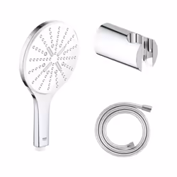 Points forts de la douchette ronde 3 jets Vitalio Smartactive GROHE Douchette avec une finition chromée : résistance maximale ...