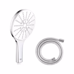 Points forts de la douchette ronde 3 jets Vitalio Smartactive GROHE Douchette avec une finition chromée : résistance maximale ...