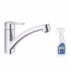 Robinet de cuisine bec bas Start Eco Quickfix + nettoyant GrohClean