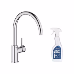 Choisissez le mitigeur monocommande pour évier de la gamme Start de chez GROHE. Son bec haut pivotant saura faire le bonheur  ...