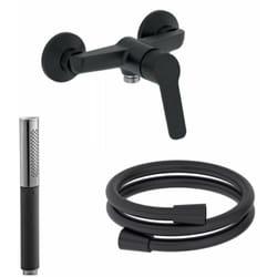 Jacob Delafon - Mitigeur douche Aimé black avec douchette stick Shift Ellipse noir et chrome et flexible lisse anti-torsion 1600 mm noir Inimitable