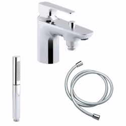 Ce lot est composé du : Mitigeur bain monotrou Jacob Delafon Aleo+ : E72321-CP Flexible lisse anti-torsion 1600 mm, Chrome Ja ...