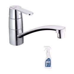 Points forts du mitigeur de cuisine bec bas chromé Get GROHE Monotrou sur plage GROHE SilkMove Cartouche en céramique 35 mm G ...