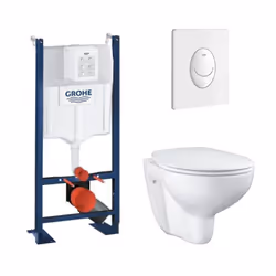 Points forts de la cuvette WC suspendue sans bride GROHE Bau Ceramic Design sobre et épuré Abattant WC frein de chute : se re ...