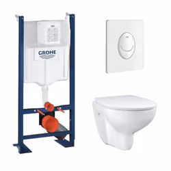 Points forts du WC suspendu GROHE Bau Ceramic sans bride Technologie Rimless (sans rebord) : Facilite l'accès et l'entretien  ...