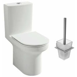 Pack wc au sol blanc sans bride Elite avec abattant extraplat fermeture douce avec porte-balai moderne - Jacob Delafon