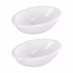 Avantages du lot de deux vasques à encastrer par-dessous Villeroy & Boch Evana : Solution double vasque : Idéal pour les sall ...