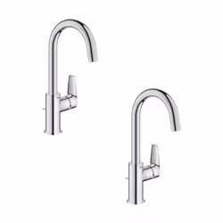 Adoptez le mitigeur pour votre lavabo taille L chromé Start Edge par GROHE. Son levier de commande métallique donnera de la m ...