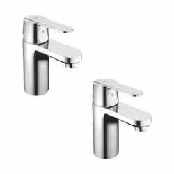 Monotrou sur plage Levier de commande métallique GROHE SilkMove ES, Cartouche en céramique 35 mm avec économie d'énergie ouve ...