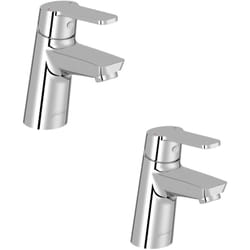 Jacob Delafon - Lot de deux mitigeurs lavabo Aimé avec vidage chrome