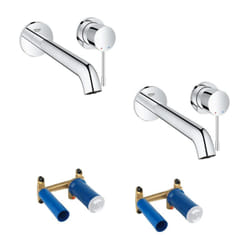 Lot de 2 mitigeurs lavabo mural Grohe Essence 2 trous l Chromé + corps encastré