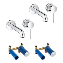 Grohe - Lot de 2 robinets lavabo muraux Essence 2 trous taille m chromé
