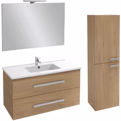 Avantages du lot meuble vasque Espace : Grande capacité de rangement dans votre meuble vasque composé de deux tiroirs Superfi ...