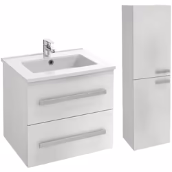 Avantages du meuble de salle de bain JACOB DELAFON Ola Up blanc brillant Grande capacité de rangement dans les deux tiroirs E ...