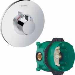 Facade pour mitigeur thermostatique encastré Ecostat S chromé avec Corps encastré