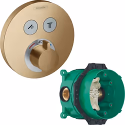 Facade pour mitigeur thermostatique encastré ShowerSelect S avec 2 fonctions bronze brossé  avec Corps encastré