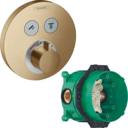 Facade pour mitigeur thermostatique encastré ShowerSelect S avec 2 fonctions bronze brossé  avec Corps encastré