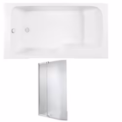 Baignoire bain douche Malice antidérapante + pare bain 170 x 90, version gauche