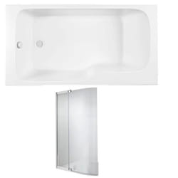 Baignoire bain douche Malice antidérapante + pare bain 170 x 90, version gauche