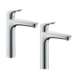 Lot 2 mitigeur lavabo Hansgrohe Focus H190 Eco C3, avec tirette chromé