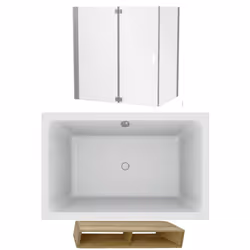 Ce lot comprend : La baignoire bain douche Capsule Les pieds réglables avec system Quick clip Le marche pied en bois Le systè ...