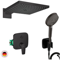 Ensemble robinet douche encastré Hansgrohe noir mat + accessoires