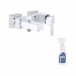 Avantages du mitigeur de douche mécanique Sail Cube GROHE : Montage mural apparent Levier de commande métallique GROHE SilkMo ...