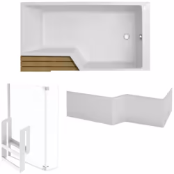 Avantages de la baignoire Confort : large espace douche 2 en 1 : partie douche et la partie bain. Forme : asymétrique. Fond : ...