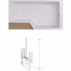 Avantages de la baignoire Confort : large espace douche 2 en 1 : partie douche et la partie bain. Forme : asymétrique. Fond : ...