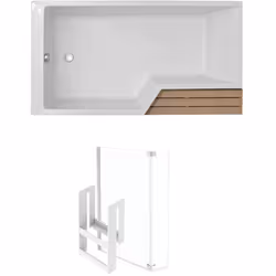 Avantages de la baignoire Confort : large espace douche 2 en 1 : partie douche et la partie bain. Forme : asymétrique. Fond : ...
