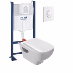 Le lot comprend : Le WC suspendu sans bride Struktura Le bâti support Rapid SL Project de GROHE Une plaque de déclenchement S ...