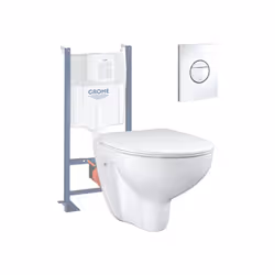 Points forts du WC suspendu GROHE Bau Ceramic sans bride Technologie Rimless (sans rebord) : Facilite l'accès et l'entretien  ...