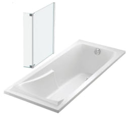 Lot baignoire droite 180 X 80 Corvette + pare-bain 2 volets chromé