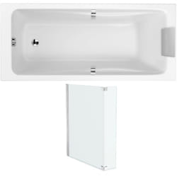 Pack baignoire droite 170 x 70 Jacob Delafon Odéon up + pare bain 2 volets chromé