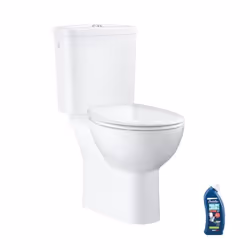 WC à poser sans bride Bau Ceramic Quickfix avec abattant frein de chute declipsable + nettoyant