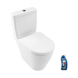 Wc à poser sans bride villeroy et boch Avento avec abattant frein de chute déclipsable + nettoyant Briochin