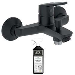 Mitigeur bain douche mural Aimé noir + nettoyant