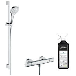 Mitigeur thermostatique avec ensemble douche Hansgrohe Croma Select e + nettoyant Briochin