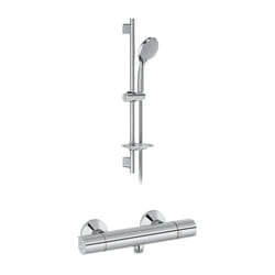 Mitigeur de douche thermostatique Jacob Delafon Simone + barre + pommeau de douche + nettoyant