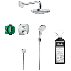 Colonne de douche thermostatique encastrée Hansgrohe Croma Select e + nettoyant Briochin