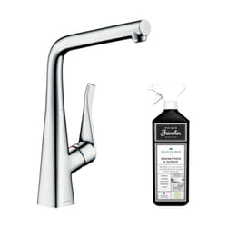Robinet de cuisine rabattable Hansgrohe Metris M71 320 chromé + nettoyant Briochin