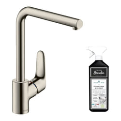 Robinet de cuisine Hansgrohe Focus M41 280 aspect acier inox + nettoyant Briochin