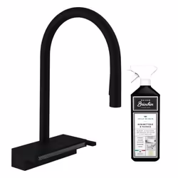 Robinet de cuisine avec douchette Aquno Select M81 170 sBox 3 jets noir mat + nettoyant Briochin