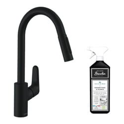 Robinet de cuisine avec douchette Hansgrohe Focus M41 240 2 jets noir mat + nettoyant Briochin
