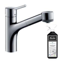 Robinet de cuisine avec douchette Hansgrohe Talis M52 170 2 jets chromé + nettoyant Briochin