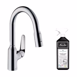 A vantages du mitigeur cuisine Hansgrohe Focus M42 180 QuickClean Hansgrohe : nettoyage facile et rapide, les dépôts de calca ...