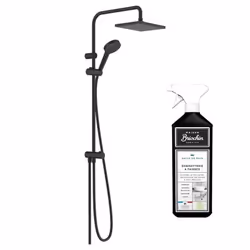 Colonne de douche ou bain douche sans mitigeur Vernis Shape 230 EcoSmart noir mat + nettoyant Briochin