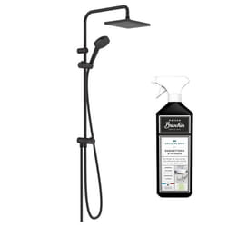 Colonne de douche ou bain douche sans mitigeur Vernis Shape 230 EcoSmart noir mat + nettoyant Briochin