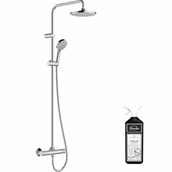 Les avantages de votre colonne de douche Vernis Blend Hansgrohe Design : les finitions noir mat ou chromé, au choix, sont mod ...
